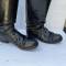 WH Paire de bottes officier cuir noir 