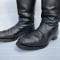 WH Paire de bottes officier cuir noir 