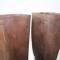 WH Paire de bottes troupe cloutées cuir marron 