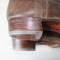 WH Paire de bottes troupe cloutées cuir marron 