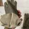 WH Paire de gants officier suédine grise