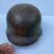 WSS Casque Mdle 1940 Un insigne camouflé 3 tons et jugulaire cuir 