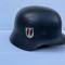 WSS Casque Mdle 1940 Un insigne et jugulaire cuir 