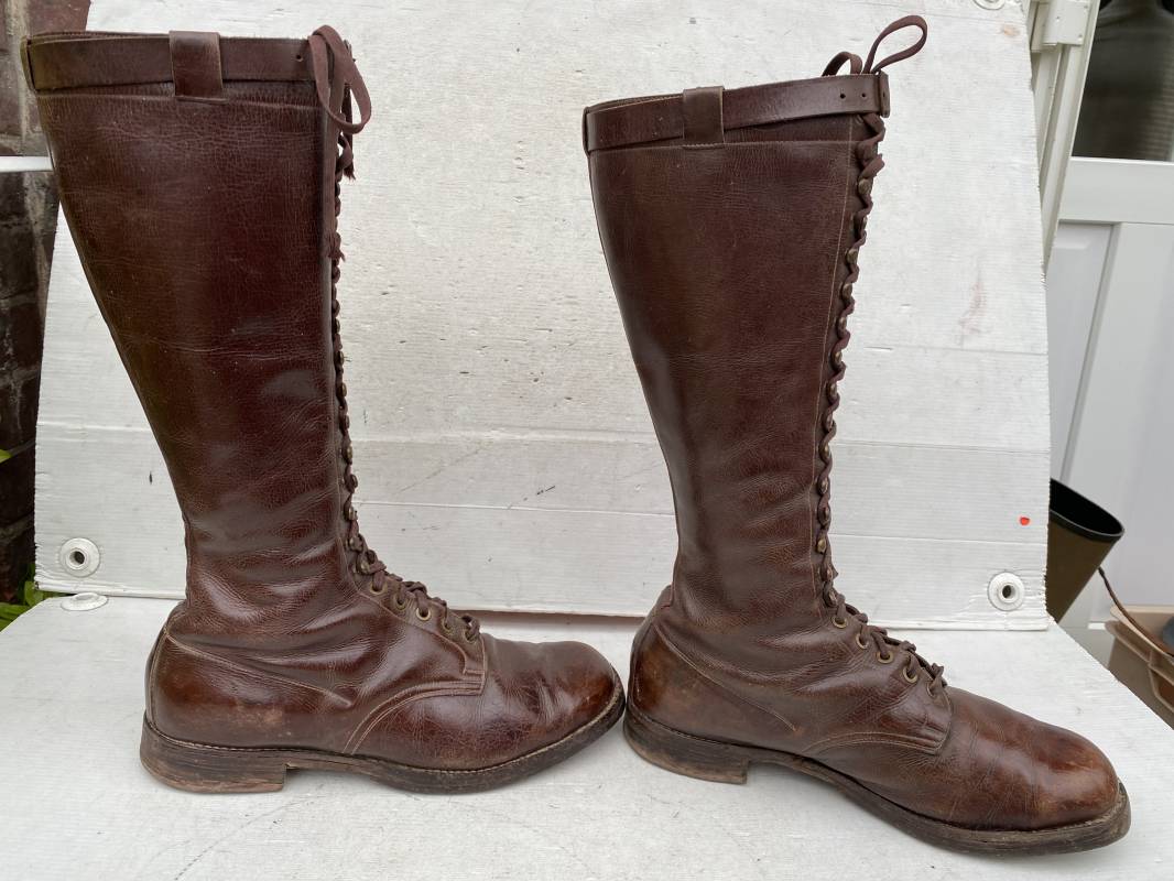 Bottines Militaires Vintage En Cuir Marron - Style WWII - Fabriqué Au Pakistan - Taille 39-47